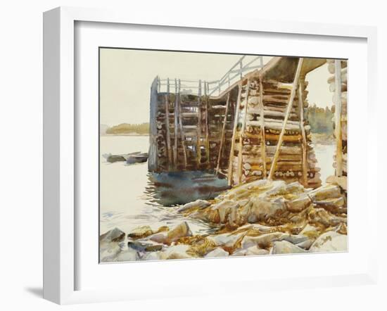 Wharf at Ironbound, 1922-John Singer Sargent-Framed Giclee Print