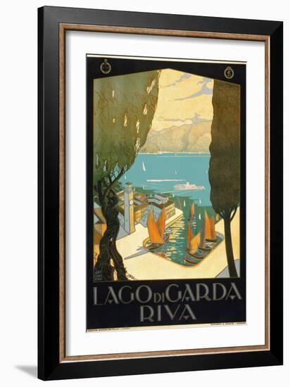 Wharf on Lake Garda Italy-null-Framed Giclee Print