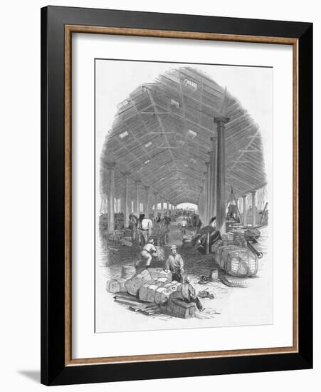 Wharf Shed of the Trafalgar Dock, Liverpool, England, 1847-Mason Jackson-Framed Giclee Print