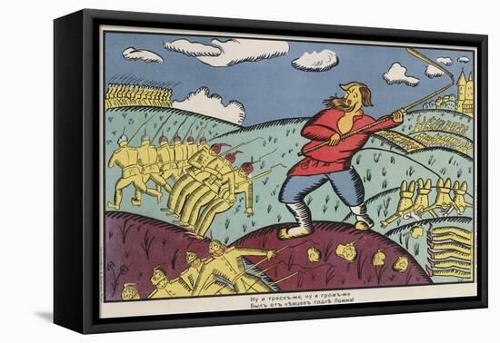 What a Boom! What a Blast There Was from the Germans at Lomza! , 1915 (Colour Litho)-Kazimir Severinovich Malevich-Framed Premier Image Canvas