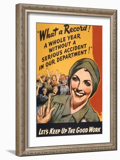 What a Record! WWII Poster-null-Framed Giclee Print