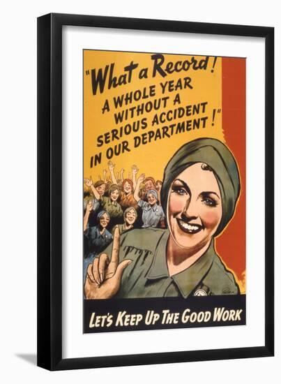 What a Record! WWII Poster-null-Framed Giclee Print