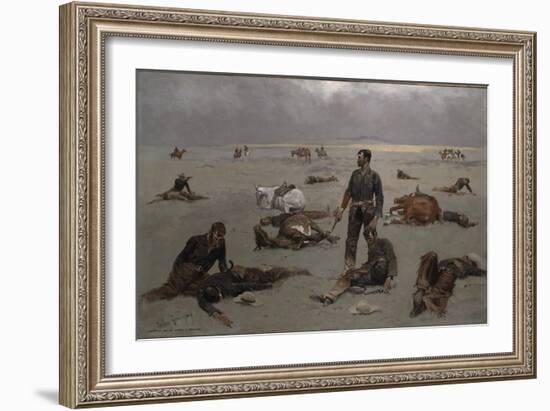 What an Unbranded Cow Has Cost, 1895-Frederic Remington-Framed Giclee Print