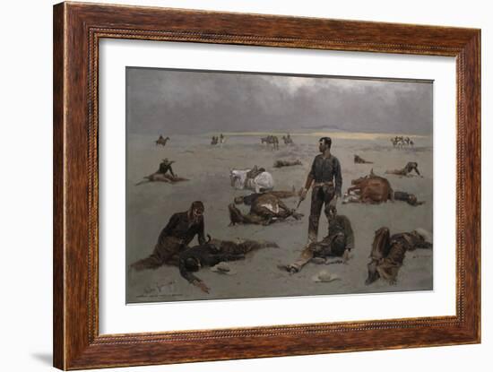 What an Unbranded Cow Has Cost, 1895-Frederic Remington-Framed Giclee Print