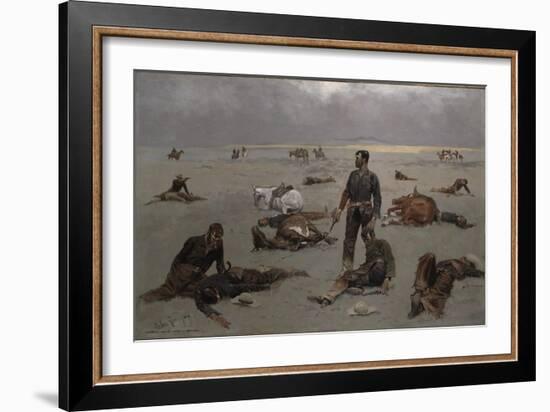 What an Unbranded Cow Has Cost, 1895-Frederic Remington-Framed Giclee Print