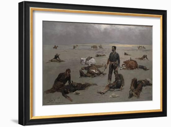 What an Unbranded Cow Has Cost, 1895-Frederic Remington-Framed Giclee Print