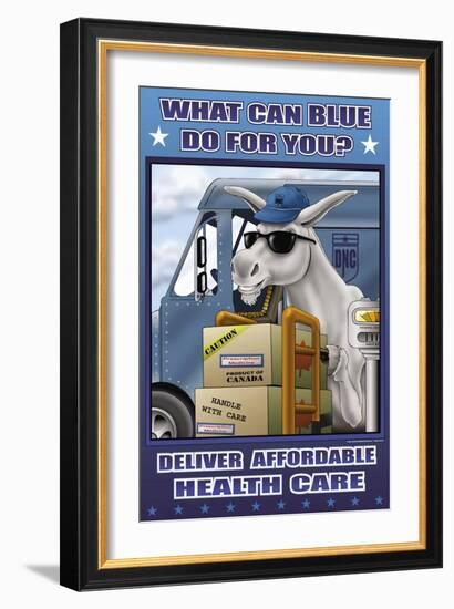 What Can Blue Do for You? Deliver Affordable Health Care-Richard Kelly-Framed Art Print