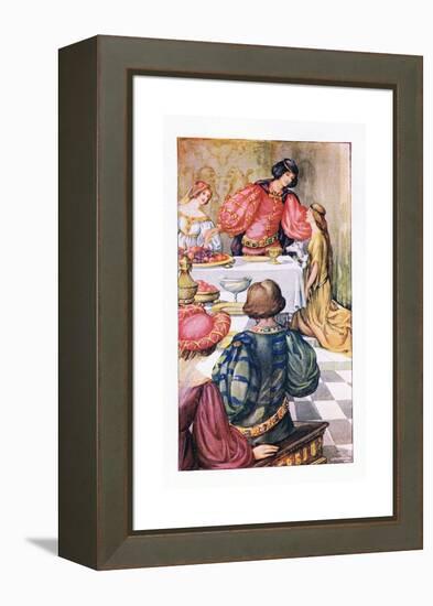 "What Do You Think of My New Wife's Beauty?"-Anne Anderson-Framed Premier Image Canvas