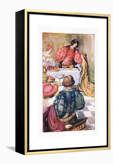 "What Do You Think of My New Wife's Beauty?"-Anne Anderson-Framed Premier Image Canvas