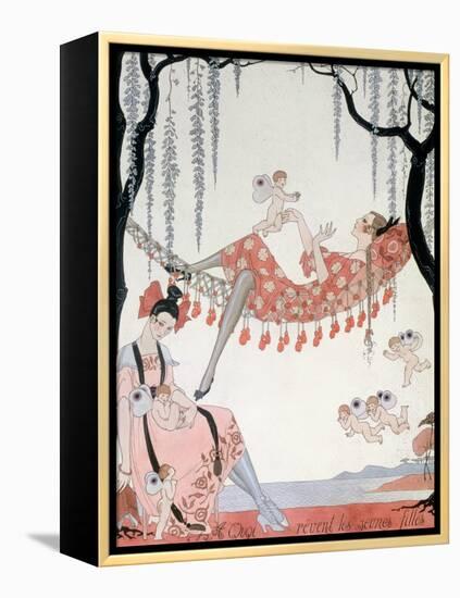 What Do Young Women Dream Of? 1918-Georges Barbier-Framed Premier Image Canvas