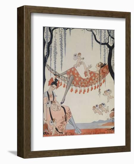 What Do Young Women Dream Of?; a Quoi Revent Les Jeunes Filles?-Georges Barbier-Framed Giclee Print