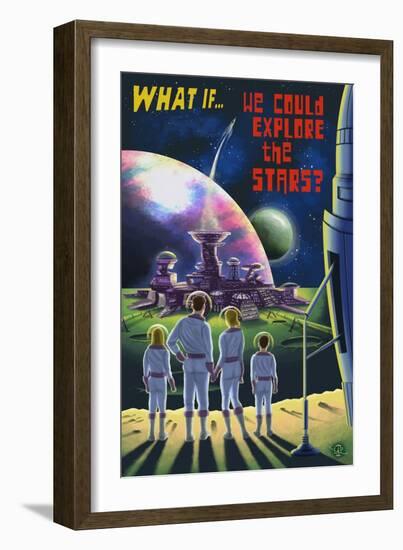 What If We Could Explore the Stars?-Lantern Press-Framed Premium Giclee Print