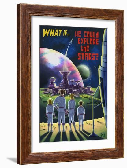 What If We Could Explore the Stars?-Lantern Press-Framed Premium Giclee Print