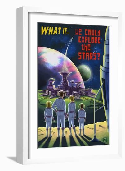 What If We Could Explore the Stars?-Lantern Press-Framed Premium Giclee Print