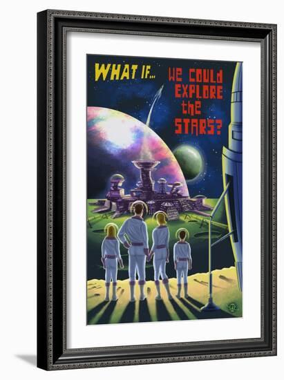 What If We Could Explore the Stars?-Lantern Press-Framed Art Print