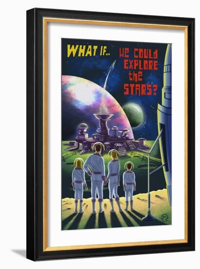 What If We Could Explore the Stars?-Lantern Press-Framed Art Print