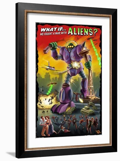 What If We Fought a War with Aliens?-Lantern Press-Framed Art Print