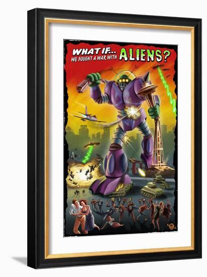 What If We Fought a War with Aliens?-Lantern Press-Framed Art Print