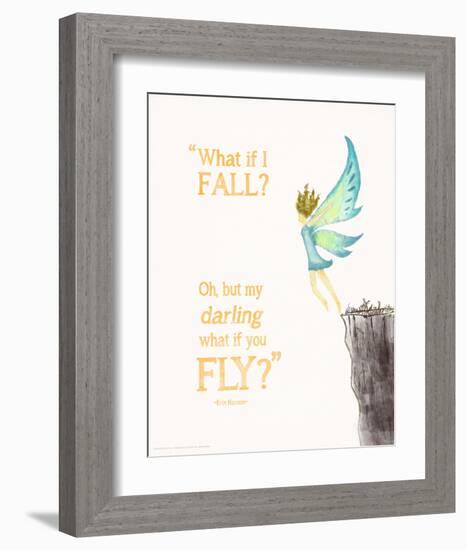 What If You Fly? - Children`s Literature Quote Poster-Piper Martin-Framed Art Print