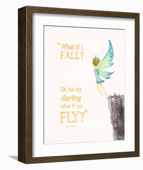 What If You Fly? - Children`s Literature Quote Poster-Piper Martin-Framed Art Print