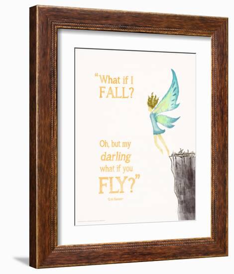 What If You Fly? - Children`s Literature Quote Poster-Piper Martin-Framed Art Print