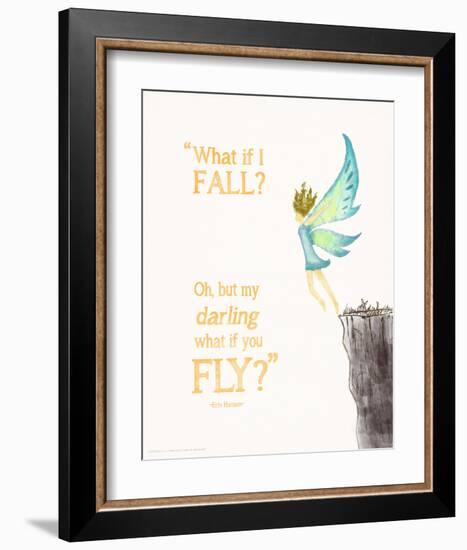 What If You Fly? - Children`s Literature Quote Poster-Piper Martin-Framed Art Print