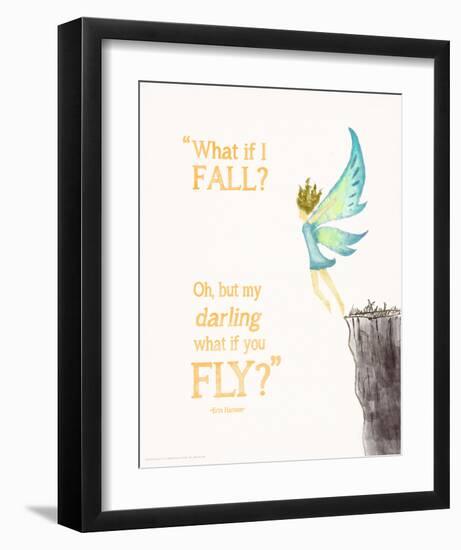 What If You Fly? - Children`s Literature Quote Poster-Piper Martin-Framed Art Print