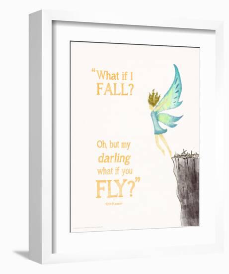 What If You Fly? - Children`s Literature Quote Poster-Piper Martin-Framed Art Print