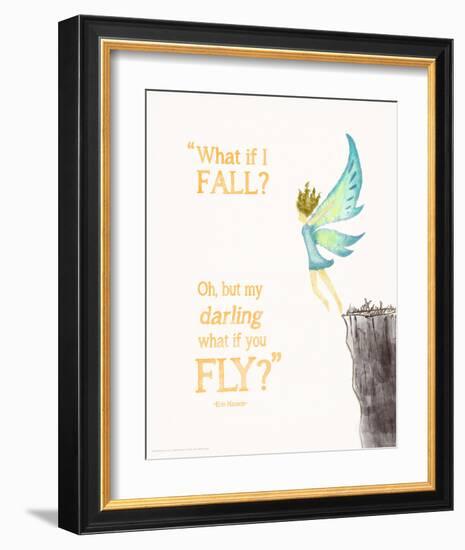 What If You Fly? - Children`s Literature Quote Poster-Piper Martin-Framed Art Print