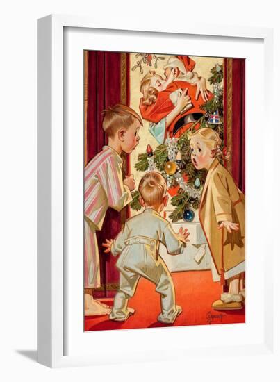 What Is Santa Doing to Mommy?-Joseph Christian Leyendecker-Framed Art Print