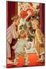 What Is Santa Doing to Mommy?-Joseph Christian Leyendecker-Mounted Art Print