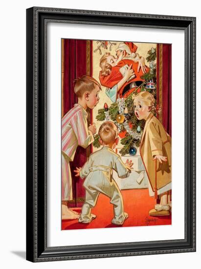 What Is Santa Doing to Mommy?-Joseph Christian Leyendecker-Framed Art Print