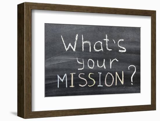 What is Your Mission-Yury Zap-Framed Photographic Print