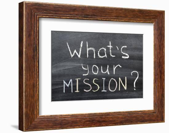 What is Your Mission-Yury Zap-Framed Photographic Print