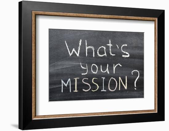 What is Your Mission-Yury Zap-Framed Photographic Print