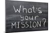What is Your Mission-Yury Zap-Mounted Photographic Print