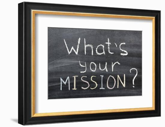 What is Your Mission-Yury Zap-Framed Photographic Print