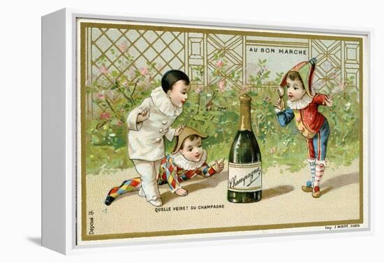 What Luck! a Bottle of Champagne', Promotional Card for the Parisian Department Store 'Au Bon…-null-Framed Premier Image Canvas