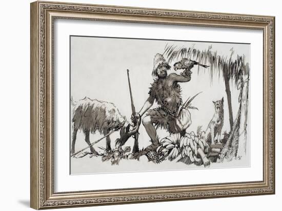 What Really Happened: the Real Robinson Crusoe, 1964-John Millar Watt-Framed Giclee Print