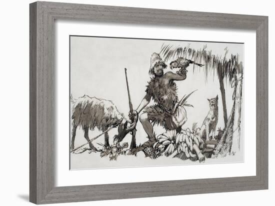 What Really Happened: the Real Robinson Crusoe, 1964-John Millar Watt-Framed Giclee Print