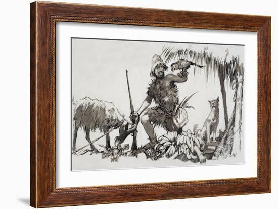 What Really Happened: the Real Robinson Crusoe, 1964-John Millar Watt-Framed Giclee Print