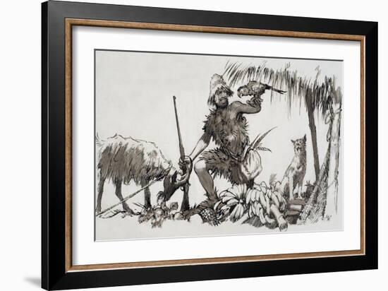 What Really Happened: the Real Robinson Crusoe, 1964-John Millar Watt-Framed Giclee Print