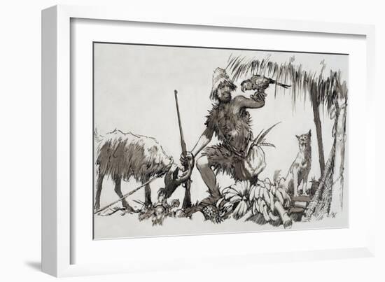 What Really Happened: the Real Robinson Crusoe, 1964-John Millar Watt-Framed Giclee Print