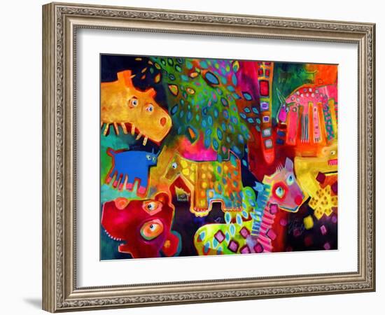 What’s Hiding in the Thicket?-Susse Volander-Framed Art Print