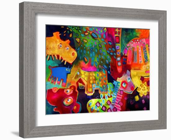 What’s Hiding in the Thicket?-Susse Volander-Framed Art Print