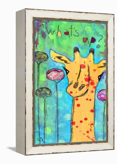 What's Up Giraffe-Jennifer McCully-Framed Premier Image Canvas