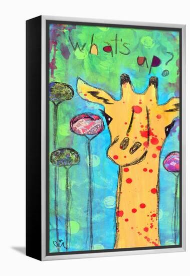 What's Up Giraffe-Jennifer McCully-Framed Premier Image Canvas