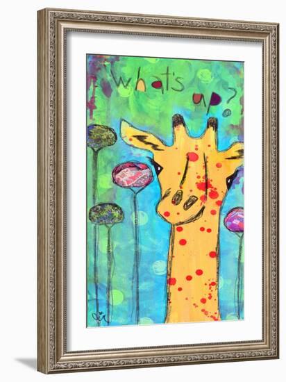 What's Up Giraffe-Jennifer McCully-Framed Giclee Print