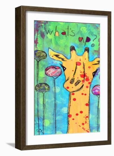 What's Up Giraffe-Jennifer McCully-Framed Giclee Print