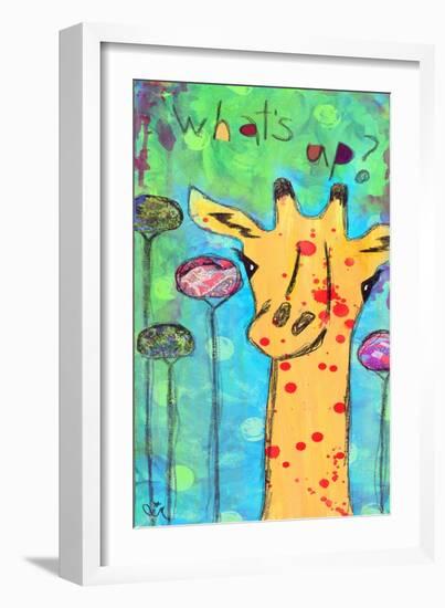 What's Up Giraffe-Jennifer McCully-Framed Giclee Print